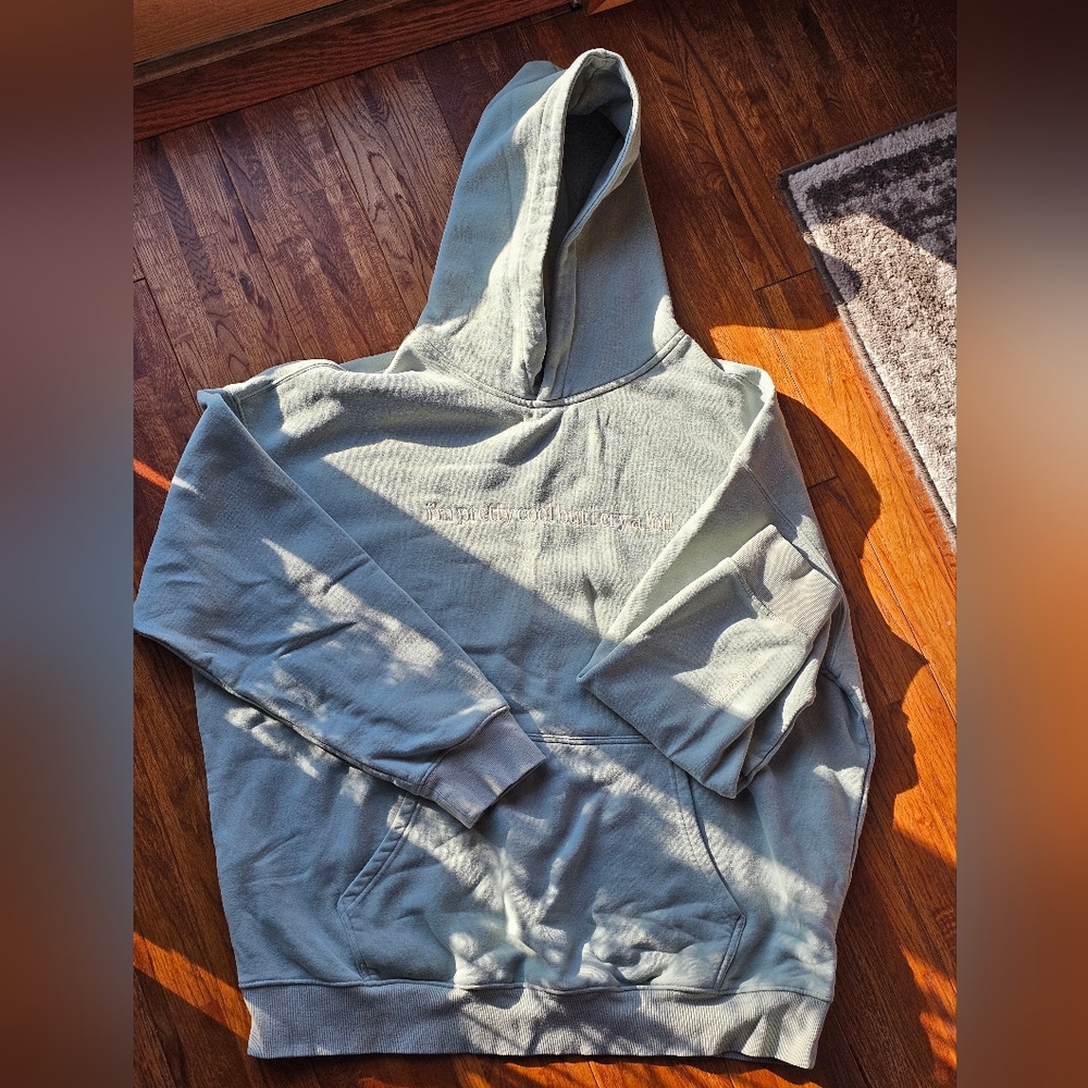 See The Way I See "I'm Pretty Cool But I Cry A Lot" Sage Green Hoodie - Picture 2 of 5